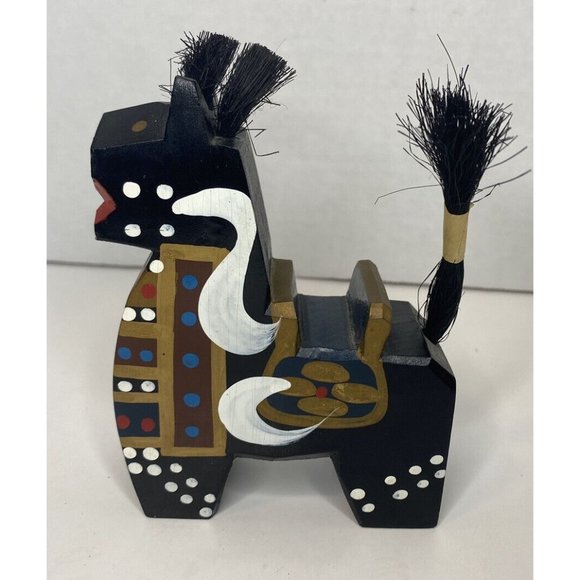 Pair of Vintage Japanese Yahata-uma Wooden Horses - Hand Carved & Painted Artisa - Picture 11 of 15